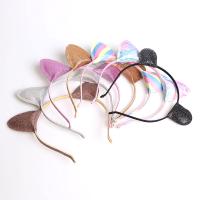 Children Hair Band, glitter leather, with Cotton & Iron, cute & Girl 50mm 