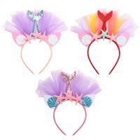 Children Hair Band, glitter leather, with Gauze & Plastic, Girl & fashion jewelry 