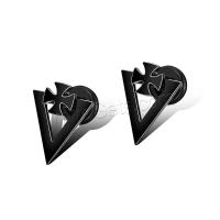 Stainless Steel Stud Earring, plated, fashion jewelry & Unisex, black, 14mm 