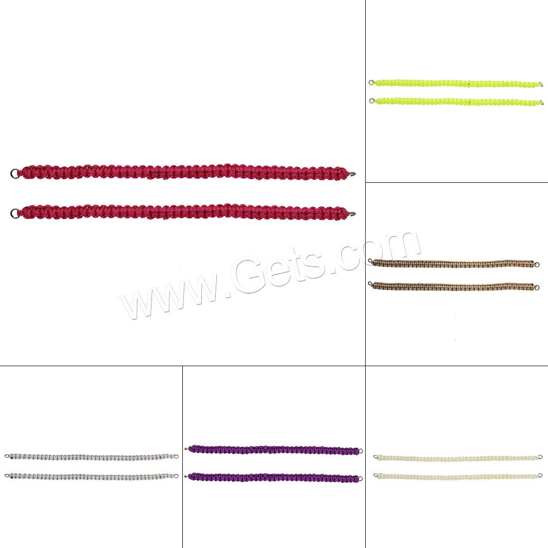 Nylon Bracelet Chain, with Brass, different length for choice, more colors for choice, 10Strand/Lot, Sold By Lot