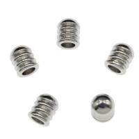 Stainless Steel Bead Tips, Column, original color Approx 3mm 