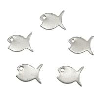 Stainless Steel Animal Pendants, Fish, original color Approx 2mm 