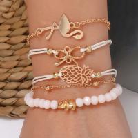 Zinc Alloy Bracelet Set, bracelet, plated, Adjustable & fashion jewelry & for woman, golden 