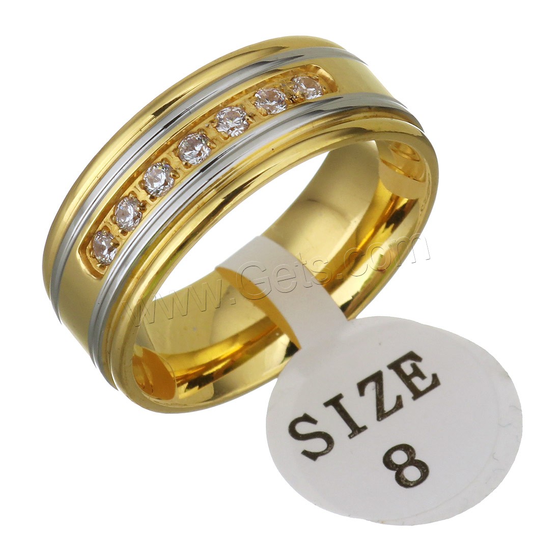Нержавеющая сталь Rhinestone палец кольцо, нержавеющая сталь, Другое покрытие, разный размер для выбора & Женский & со стразами, Много цветов для выбора, 7mm, продается PC