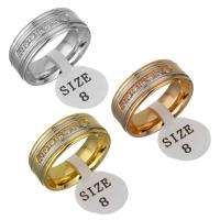 Strass Edelstahl Fingerring, plattiert, verschiedene Größen vorhanden & für Frau & mit Strass, keine, 7mm, verkauft von PC