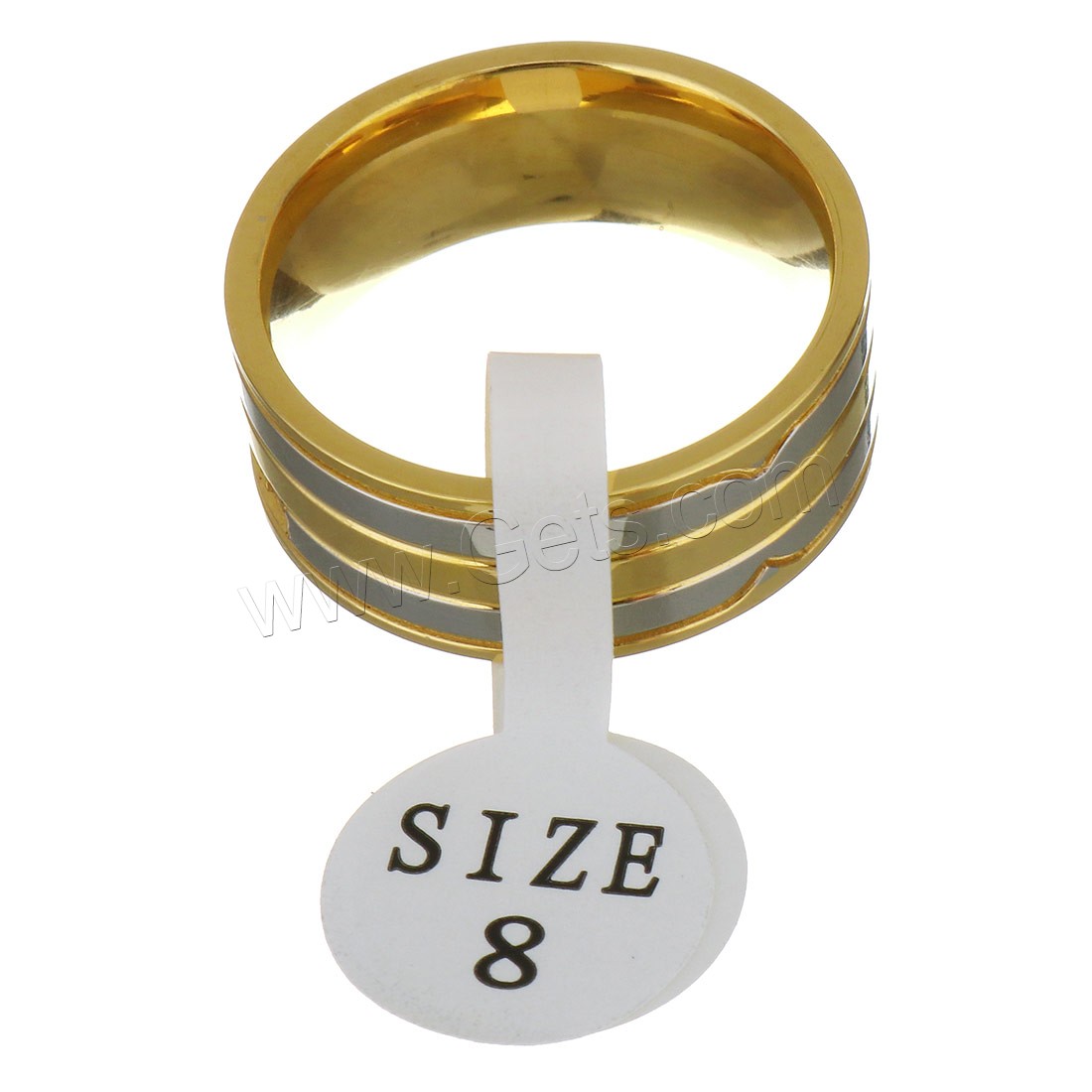 Strass Edelstahl Fingerring, plattiert, verschiedene Größen vorhanden & für Frau & mit Strass, keine, 8mm, verkauft von PC