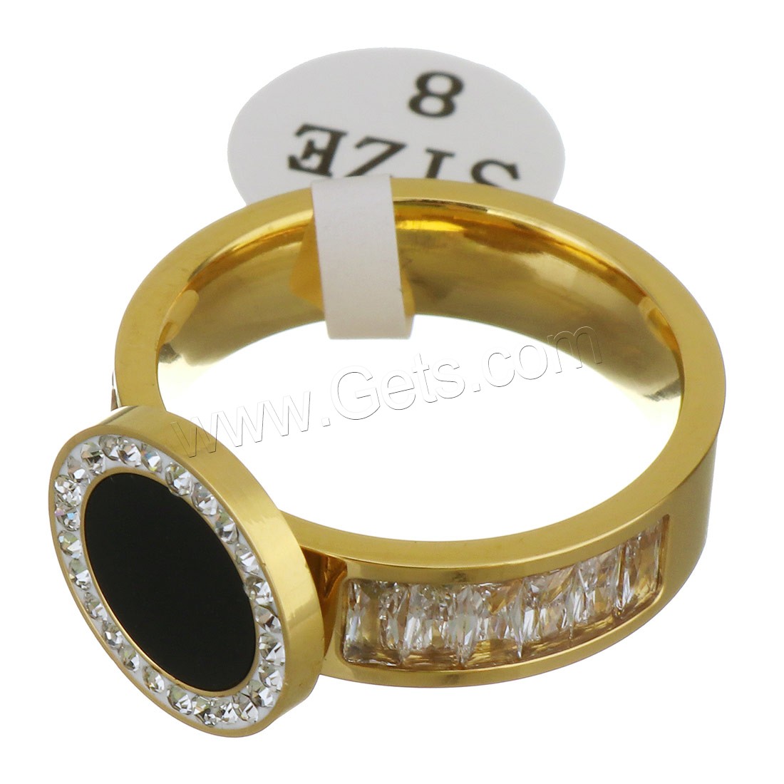 Нержавеющая сталь Rhinestone палец кольцо, нержавеющая сталь, с клей & канифоль, Другое покрытие, разный размер для выбора & Женский, Много цветов для выбора, 12.5mm, продается PC