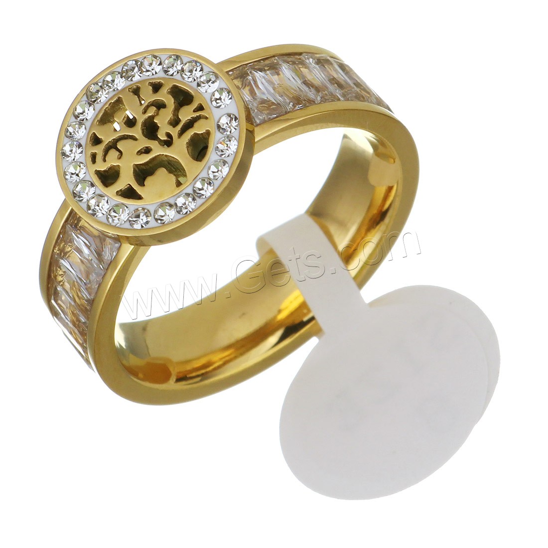 Нержавеющая сталь Rhinestone палец кольцо, нержавеющая сталь, с клей, Другое покрытие, разный размер для выбора & Женский, Много цветов для выбора, 11mm, продается PC