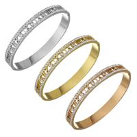 Stainless Steel Bangle, with Rhinestone Clay Pave, plated, for woman 8mm 