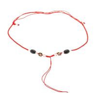 Nylon collier de corde, avec pierre gemme & plastique, avec 13cm chaînes de rallonge, plus de couleurs à choisir, 330*2mm Vendu par sac