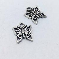 Zinc Alloy Animal Pendants, Butterfly, antique silver color plated, hollow 