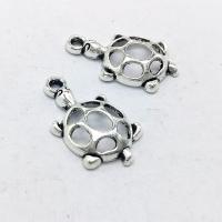 Zinc Alloy Animal Pendants, Turtle, antique silver color plated, hollow Approx 1mm 
