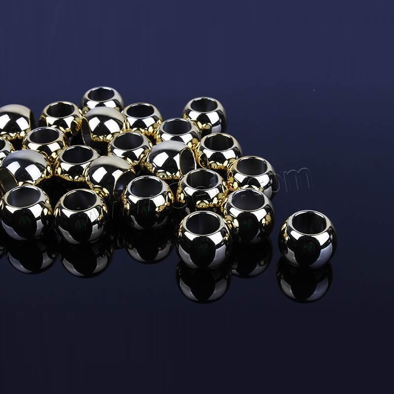 Perles en plastique de la BCC, plastique revêtu de cuivre, Rond, Placage, normes différentes pour le choix, plus de couleurs à choisir, Trou:Environ 2-25mm, Vendu par sac