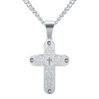 Stainless Steel Sweater Chain Necklace, Cross, Unisex & twist oval chain Approx 23.63 Inch 