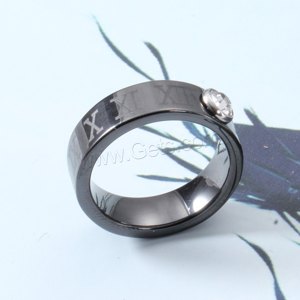 磁器 指輪, 異なるサイズの選択 & 女性用 & ライン石のある, 無色, 6mm, 売り手 パソコン