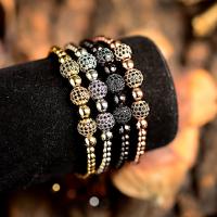 Cubic Zirconia Micro Pave Brass Bracelet, with Nylon Cord, plated, fashion jewelry & Unisex & micro pave cubic zirconia 