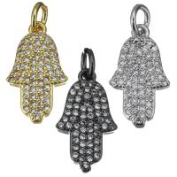 Cubic Zirconia Micro Pave Brass Pendant, Hamsa, plated, fashion jewelry & micro pave cubic zirconia Approx 3mm 