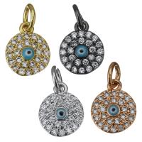 Cubic Zirconia Micro Pave Brass Pendant, plated, fashion jewelry & evil eye pattern & micro pave cubic zirconia Approx 3.5mm 