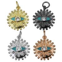 Cubic Zirconia Micro Pave Brass Pendant, plated, fashion jewelry & micro pave cubic zirconia & enamel Approx 3.5mm 