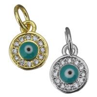 Brass Pendant, plated, fashion jewelry & evil eye pattern & micro pave cubic zirconia Approx 3.5mm 