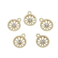 Zinc Alloy Rhinestone Pendants, gold color plated, with rhinestone Approx 1.5mm 