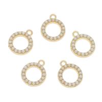 Zinc Alloy Jewelry Pendants, with ABS Plastic Pearl, Donut, gold color plated, white Approx 1.5mm 