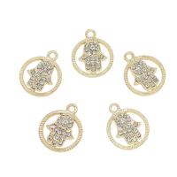 Zinc Alloy Rhinestone Pendants, gold color plated, with rhinestone Approx 2mm 