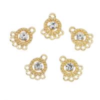 Rhinestone Zinc Alloy Connector, gold color plated, with rhinestone & 1/5 loop Approx 1.5mm 