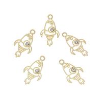 Zinc Alloy Rhinestone Pendants, Rocket, gold color plated, with rhinestone Approx 2mm 