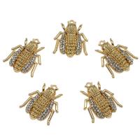 Zinc Alloy Animal Pendants, Cicada, gold color plated, with rhinestone Approx 1.5mm 