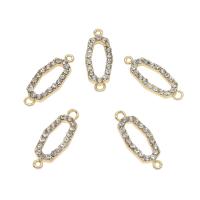 Rhinestone Zinc Alloy Connector, gold color plated, with rhinestone & 1/1 loop Approx 1mm 