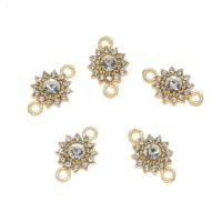 Rhinestone Zinc Alloy Connector, gold color plated, with rhinestone & 1/1 loop Approx 1.5mm 