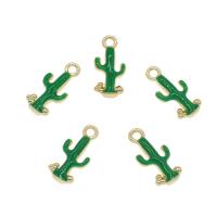 Zinc Alloy Enamel Pendants, Opuntia Stricta, gold color plated, green Approx 2mm 