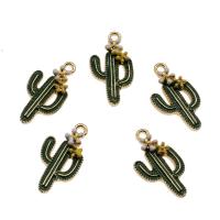 Zinc Alloy Enamel Pendants, Opuntia Stricta, gold color plated Approx 1.5mm 