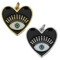 Brass Heart Pendants, plated, fashion jewelry & enamel Approx 3mm 