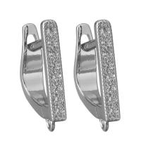 Brass Lever Back Earring Component, silver color plated, with loop & micro pave cubic zirconia Approx 1mm 