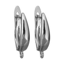 Brass Lever Back Earring Component, silver color plated, with loop Approx 1.5mm 