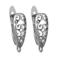 Brass Lever Back Earring Component, silver color plated, with loop Approx 1.5mm 