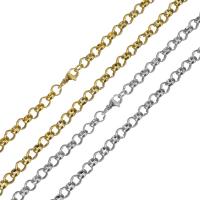 Stainless Steel Chain Necklace, plated, fashion jewelry & Unisex & rolo chain 6mm Approx 23 Inch 