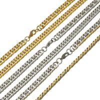 Stainless Steel Chain Necklace, plated, fashion jewelry & Unisex & curb chain 6mm Approx 23 Inch 