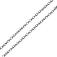 Нержавеющая сталь Овальном Сеть, нержавеющая сталь, Овальный цепь, оригинальный цвет, 4mm, 25м/Золотник, продается Золотник