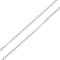 Stainless Steel Oval Chain, original color, 2mm 