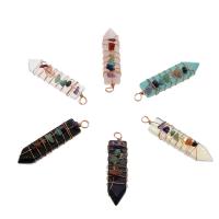 Gemstone Brass Pendants, with Brass, rose gold color plated Approx 5mm 