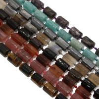 Gemischte Edelstein Perlen, Zylinder, verschiedenen Materialien für die Wahl & facettierte, 16x12x12mm, Bohrung:ca. 1mm, Länge:ca. 14.9 ZollInch, verkauft von Strang