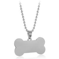 Stainless Steel Sweater Chain Necklace, Dog Bone, Unisex & ball chain Approx 23.63 Inch 