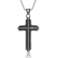 Stainless Steel Cross Pendants, anoint, vintage & for man, black 