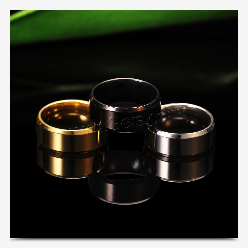 Partículas de acero anillo, chapado, diverso tamaño para la opción & para hombre, más colores para la opción, 8mm, 2PCs/Grupo, Vendido por Grupo
