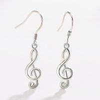 Brass Drop Earring, Music Note, plated, Korean style & for woman 