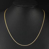 Латунь цепи ожерелье, плакирован золотом, ювелирные изделия моды & Корейский стиль & Мужская & разный размер для выбора, 2mm, 2пряди/Лот, продается Лот