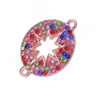 Rhinestone Zinc Alloy Connector, plated, with rhinestone & 1/1 loop & hollow Approx 1mm 